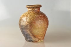 Woodfired Natural Ash Glazed Shigaraki Vase by Takahashi Rakusai IV