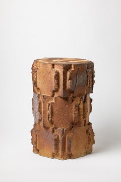 Woodfired-Hocker aus Steingut von Jean Ponsart, 2025.