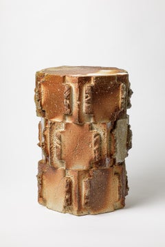 Woodfired-Hocker aus Steingut von Jean Ponsart, 2025.