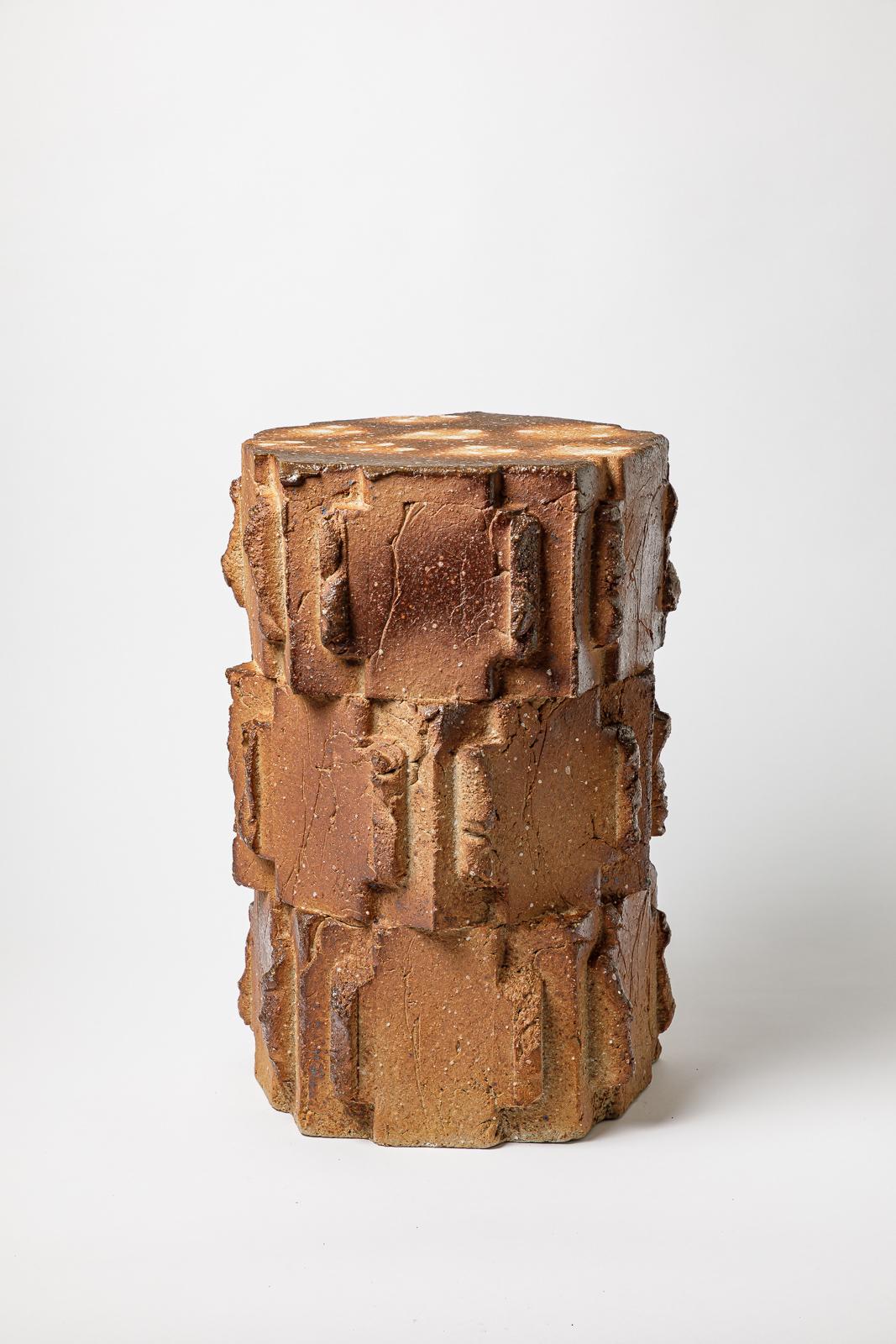Taburete de gres cocido de Jean Ponsart, 2025. Bellas artes en venta
