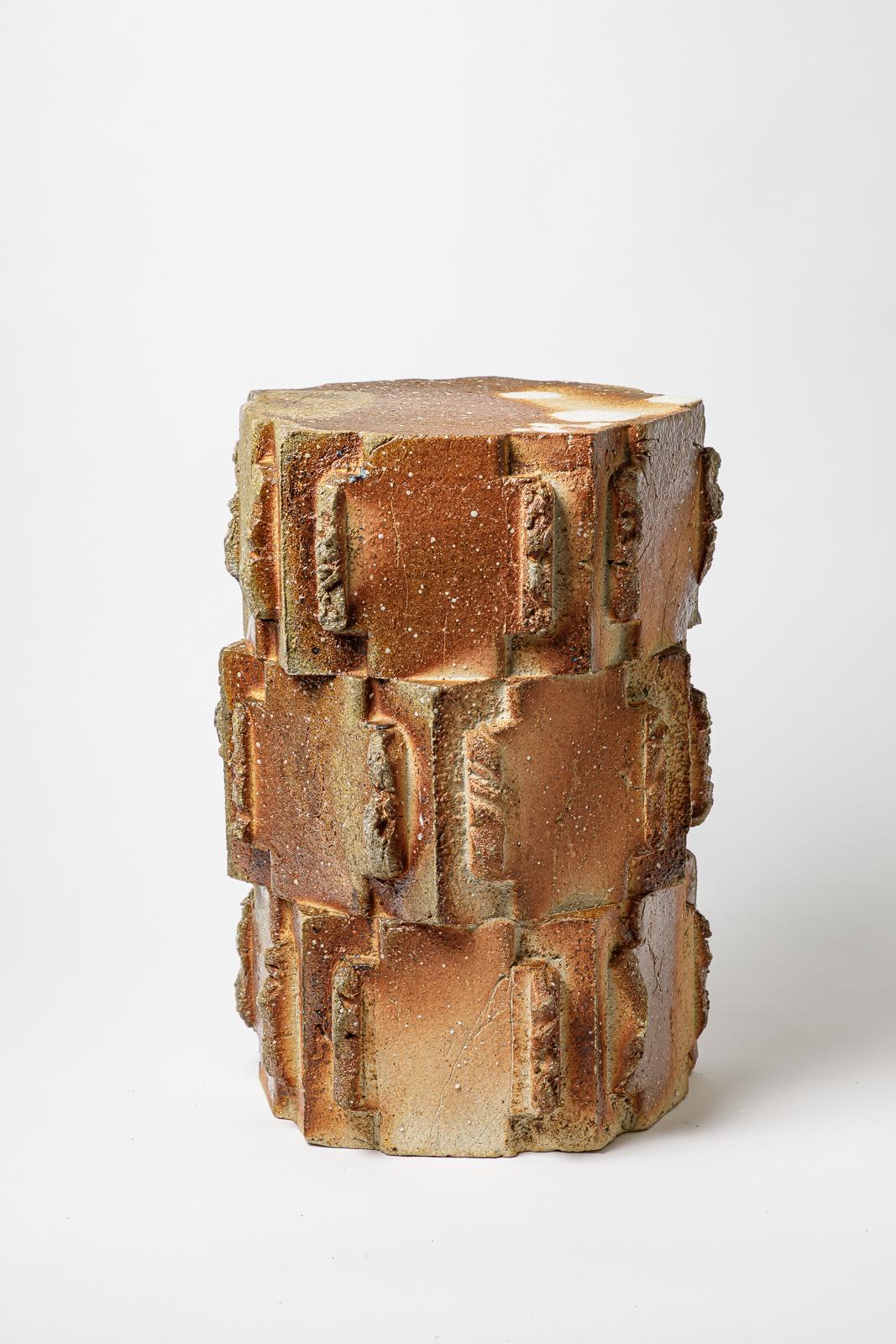 Ceramica Sgabello in gres cotto di Jean Ponsart, 2025. in vendita