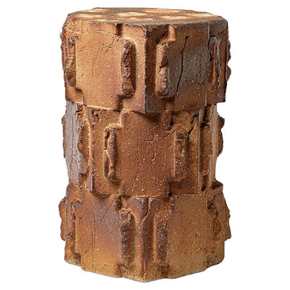Woodfired stoneware stool by Jean Ponsart, 2025.