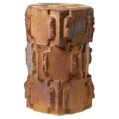Woodfired stoneware stool by Jean Ponsart, 2025.