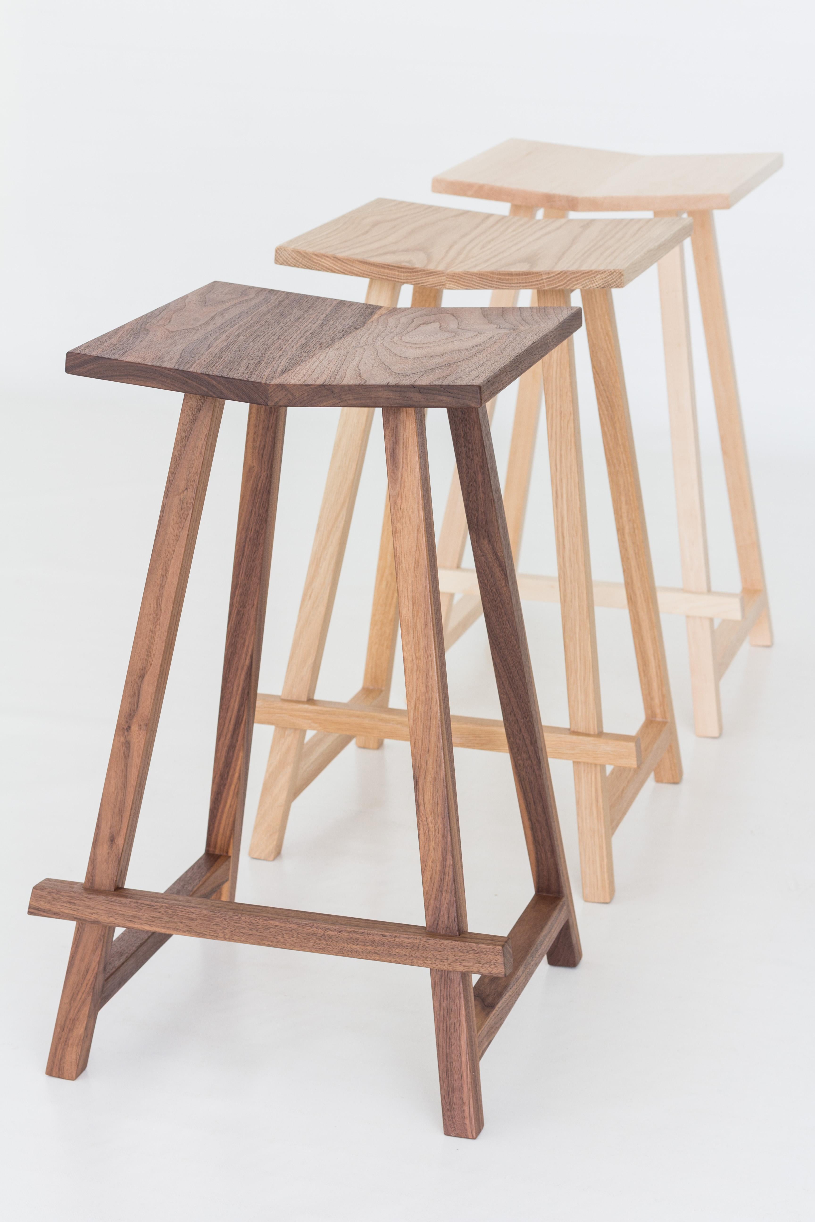 Woodford Bar Stool in American Walnut by Mr and Mrs White For Sale 1
