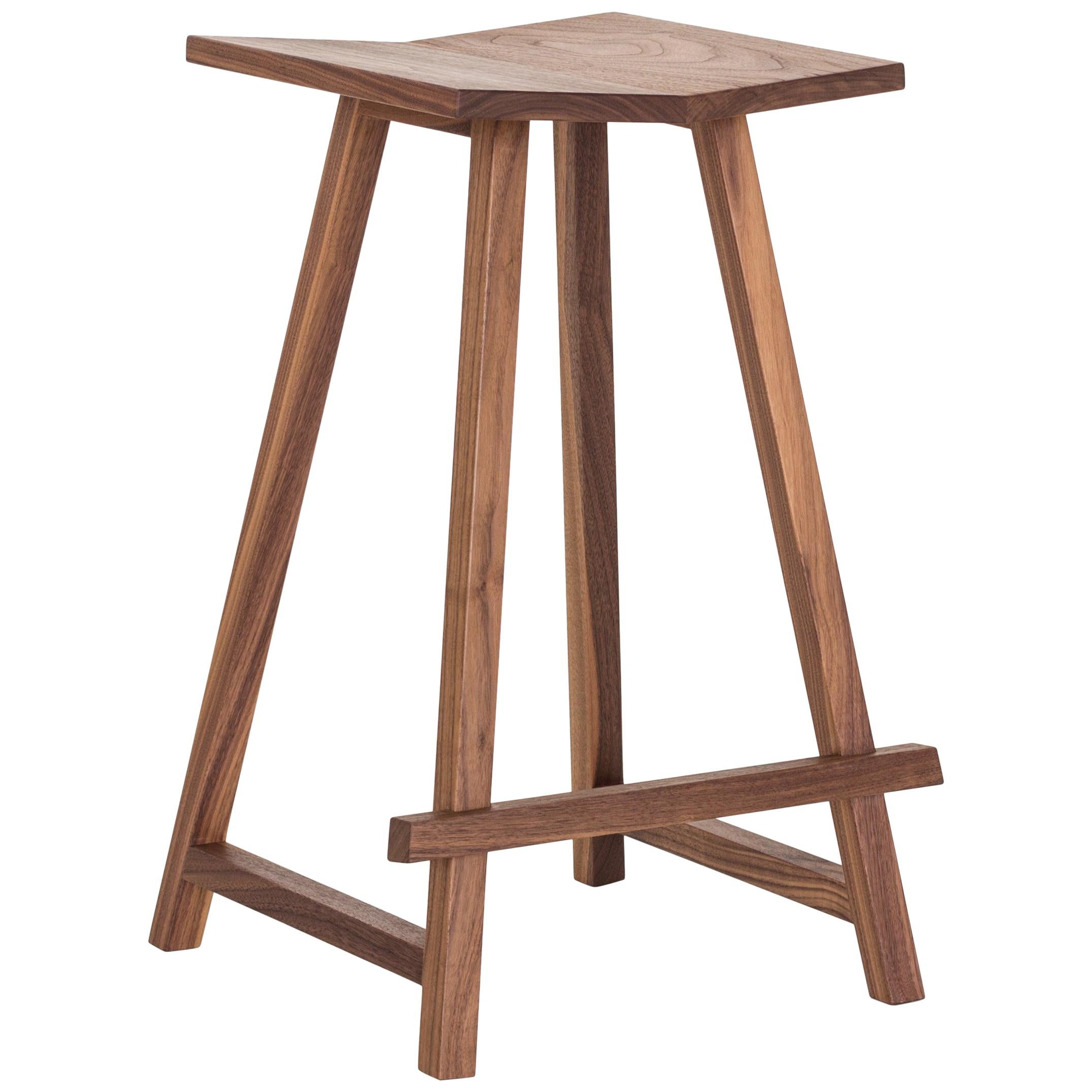 Woodford Bar Stool in American Walnut by Mr and Mrs White For Sale