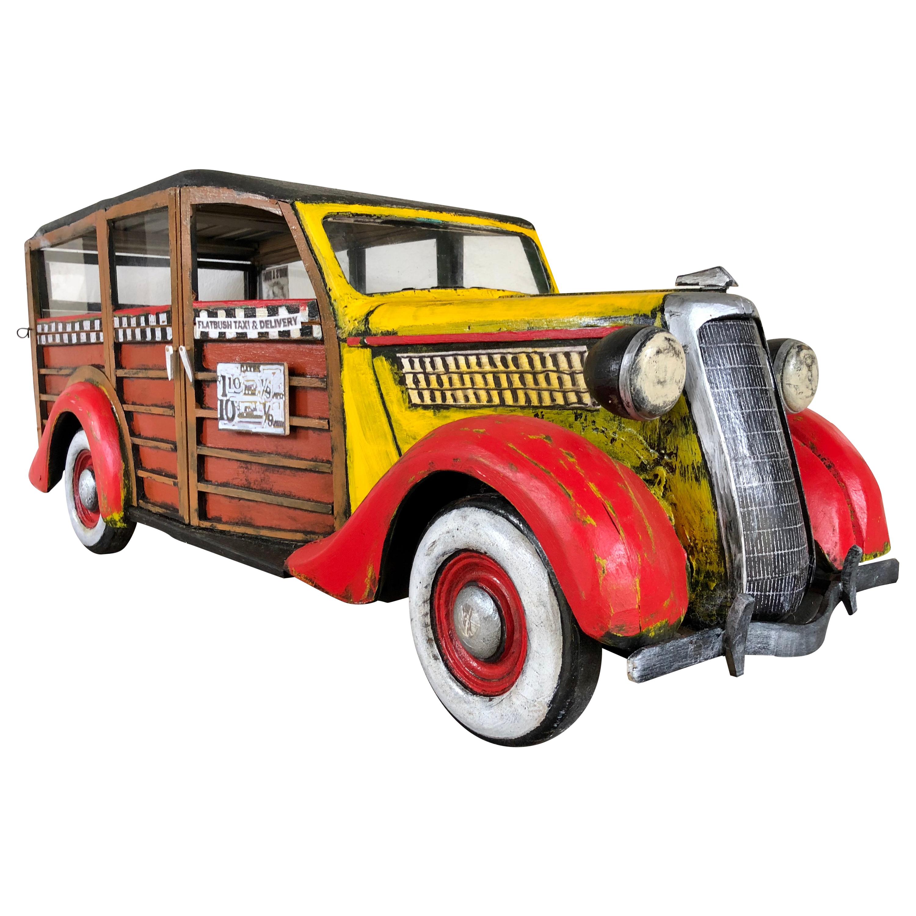 Sculpture « Woodie Wagon Brooklyn Taxi » de Paul Jacobsen