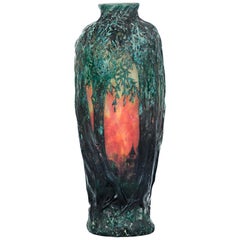 Vase en verre Woodland Cameo de Daum Nancy