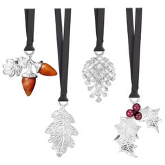 Set De Decoración Navideña Del Bosque En Plata
