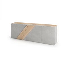 Woodland Sideboard with 4 Doors and 1 Inner Drawer - Concrete Finishing