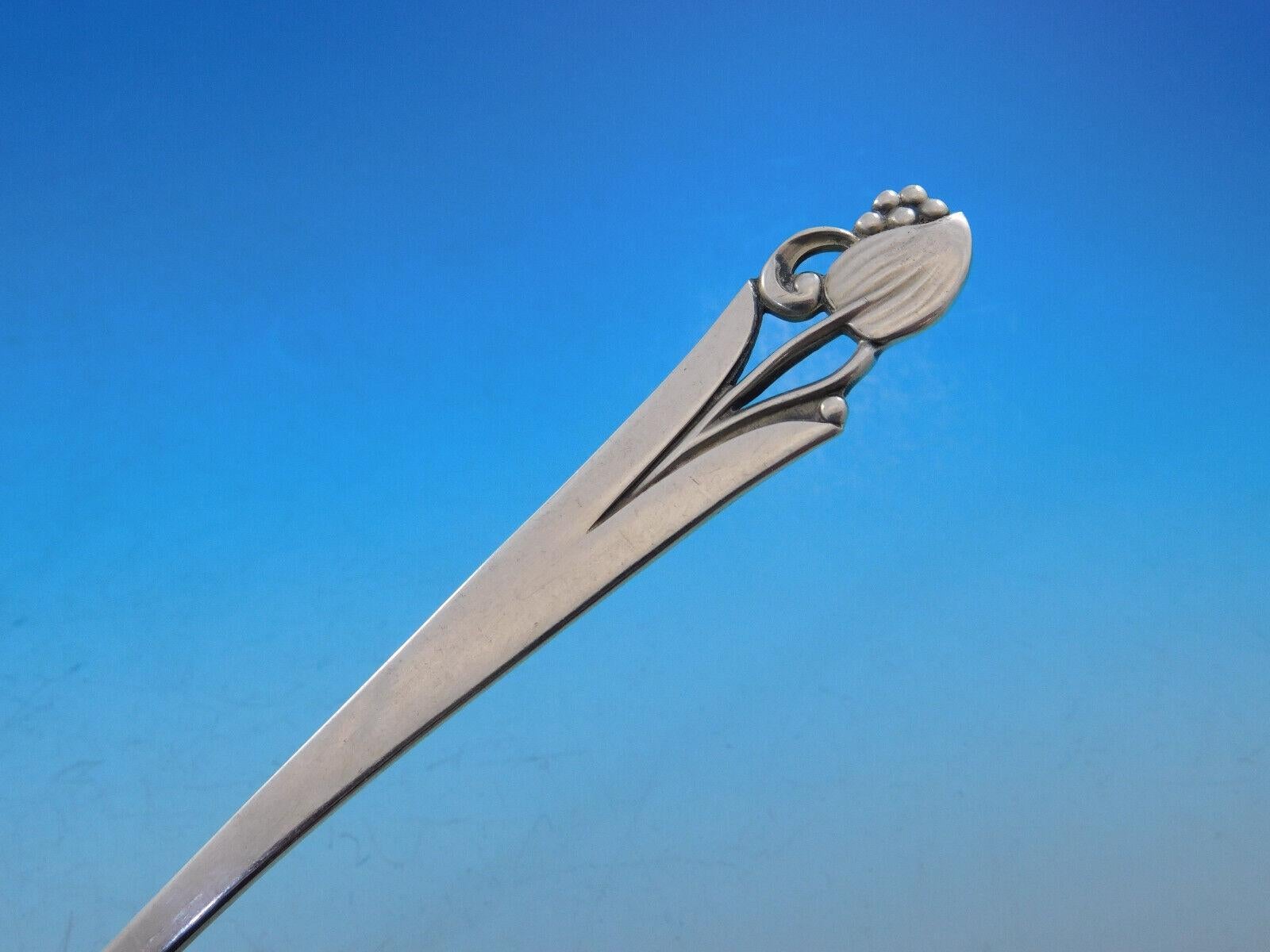 Scandinavo moderno Woodlily by Frank Smith Set di posate in argento sterling per 12 persone Servizio 57 pezzi in vendita