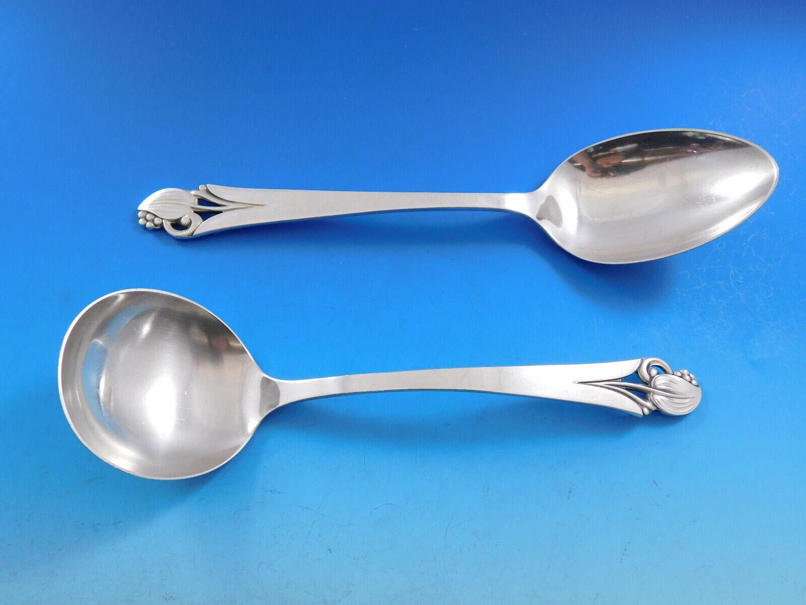 Argento 925 Woodlily by Frank Smith Set di posate in argento sterling per 12 persone Servizio 57 pezzi in vendita