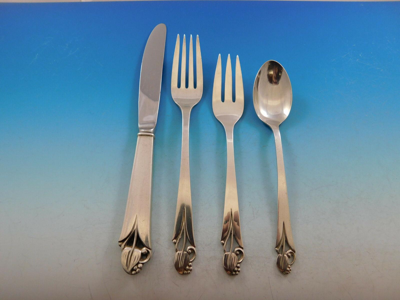 American Woodlily by Frank Smith Sterling Silver Flatware Set for 12 Service 60 Pieces