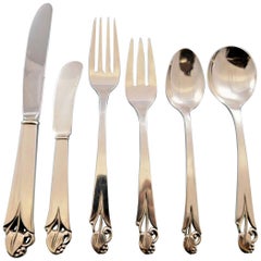 Woodlily by Frank Smith Set di posate in argento sterling per 12 persone Servizio 77 pezzi