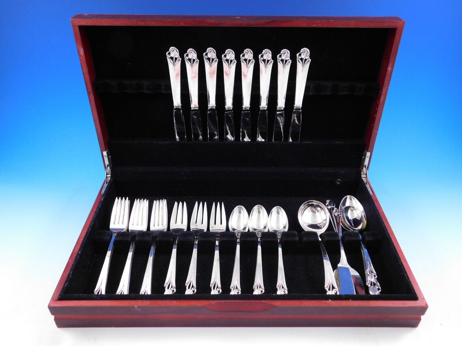 Argento 925 Woodlily by Frank Smith Set di posate in argento sterling per 8 persone Servizio 37 pezzi in vendita