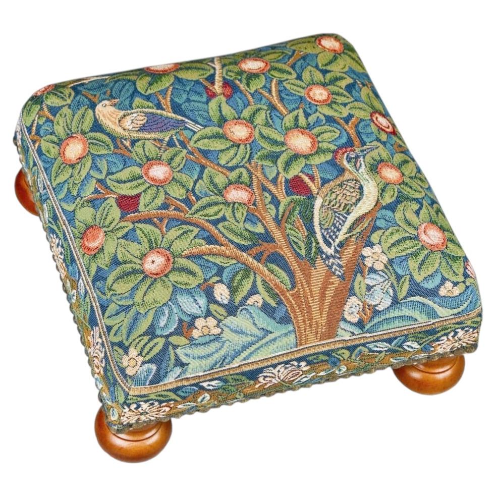 Woodpecker Tapestry Footstool