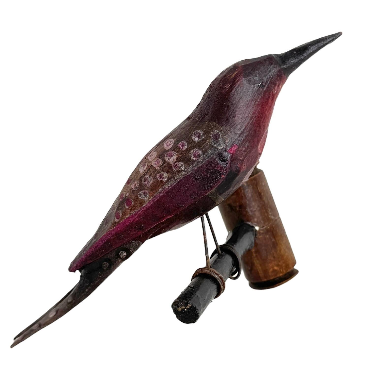 Specht Vichtauer Hand geschnitzt Holz Vogel, Black Forest Volkskunst, 1870er Jahre (Schwarzwald) im Angebot