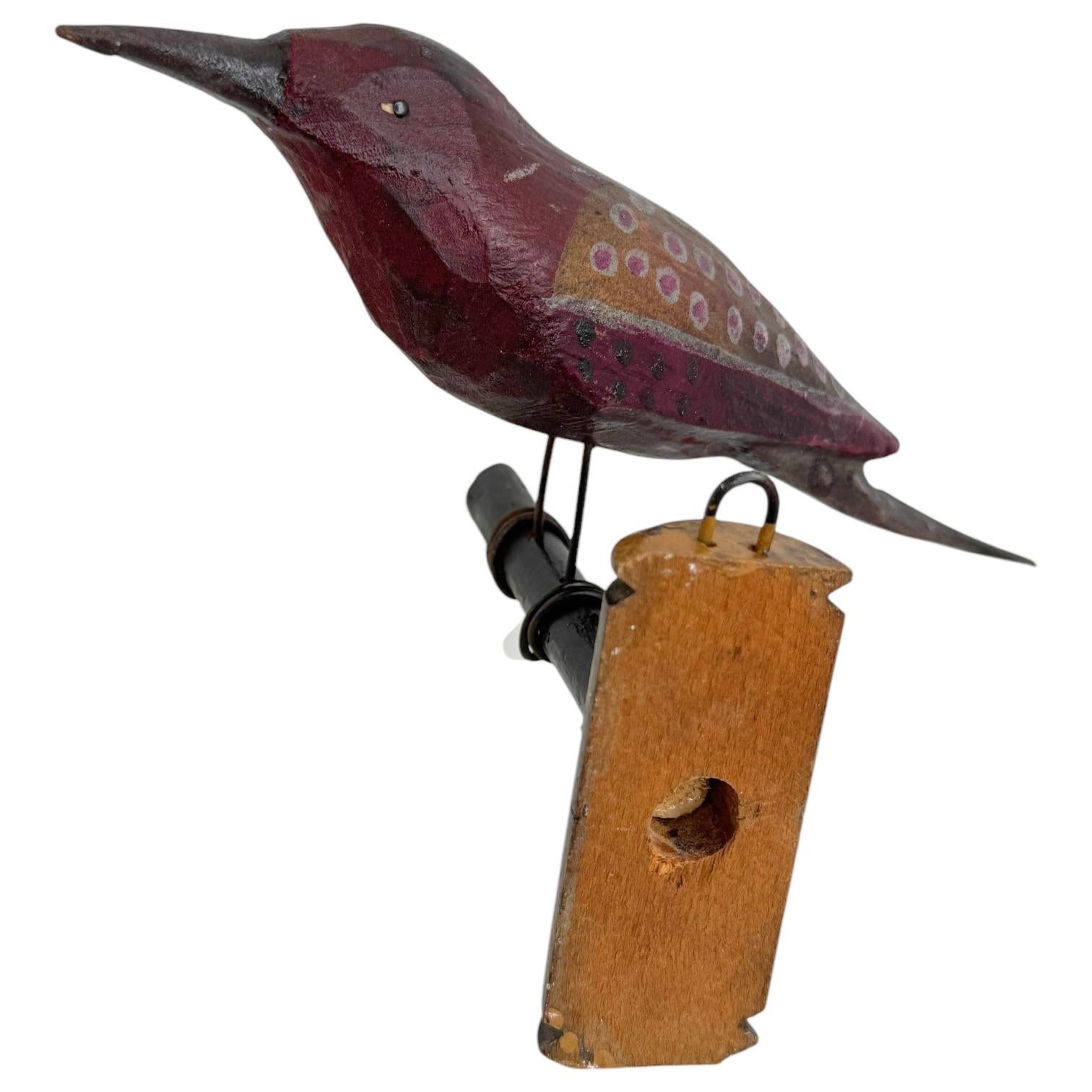 Specht Vichtauer Hand geschnitzt Holz Vogel, Black Forest Volkskunst, 1870er Jahre im Angebot 1
