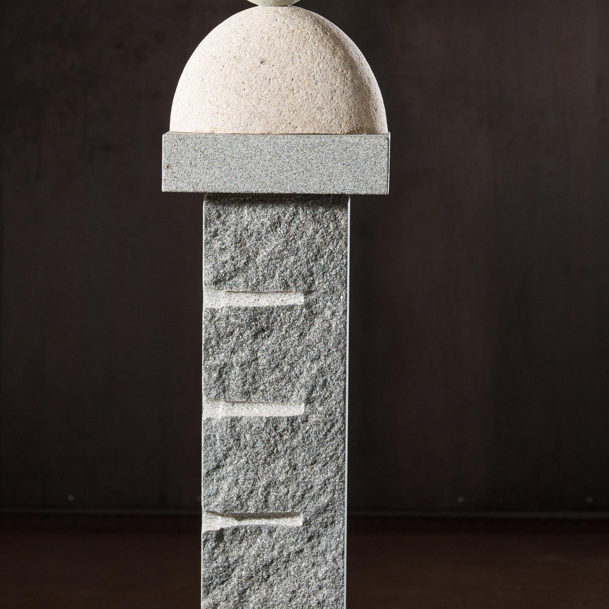 stone

b. 1949, Washington, DC

For the past twenty-five years, Woods Davy has worked with natural elements, chanelling Zen ideas about oneness and harmony with nature. Davy arranges various types of stone in tensely balanced vertical constructions.