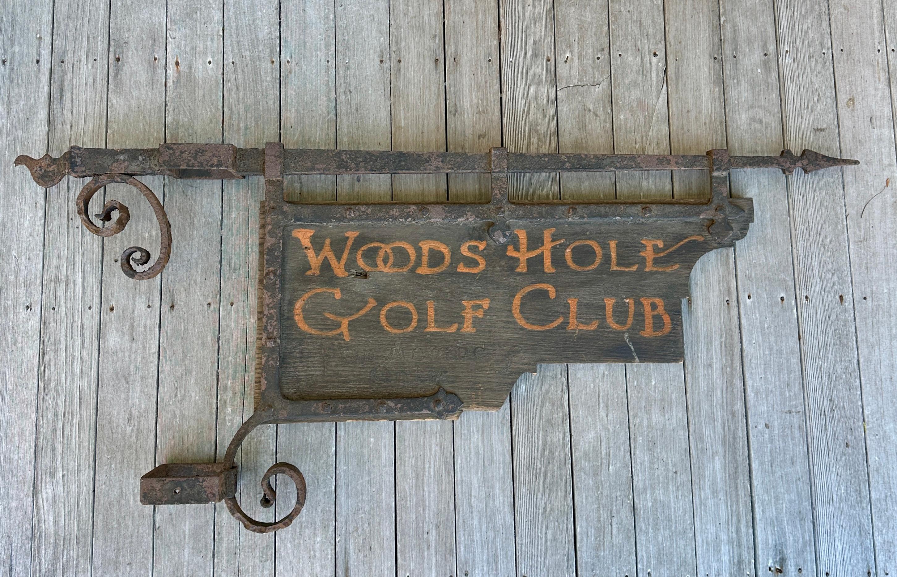 Insegna antica del Wood Hole Golf Club di Cape Cod In condizioni deteriorate in vendita a Sandwich, MA