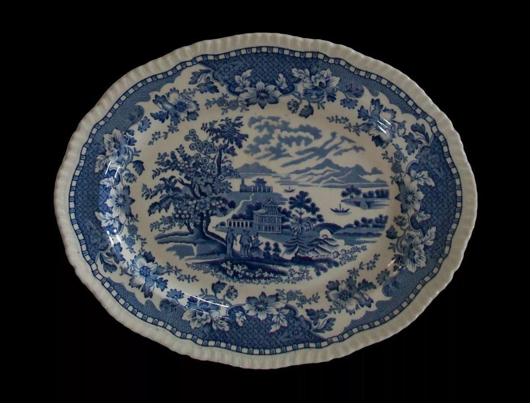 WOOD'S - 'Seaforth' - Plato azul de 12