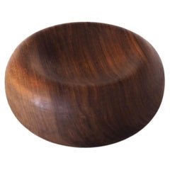 Vintage Large bowl, walnut wood, woodturning, handmade in France, OROS Editions 