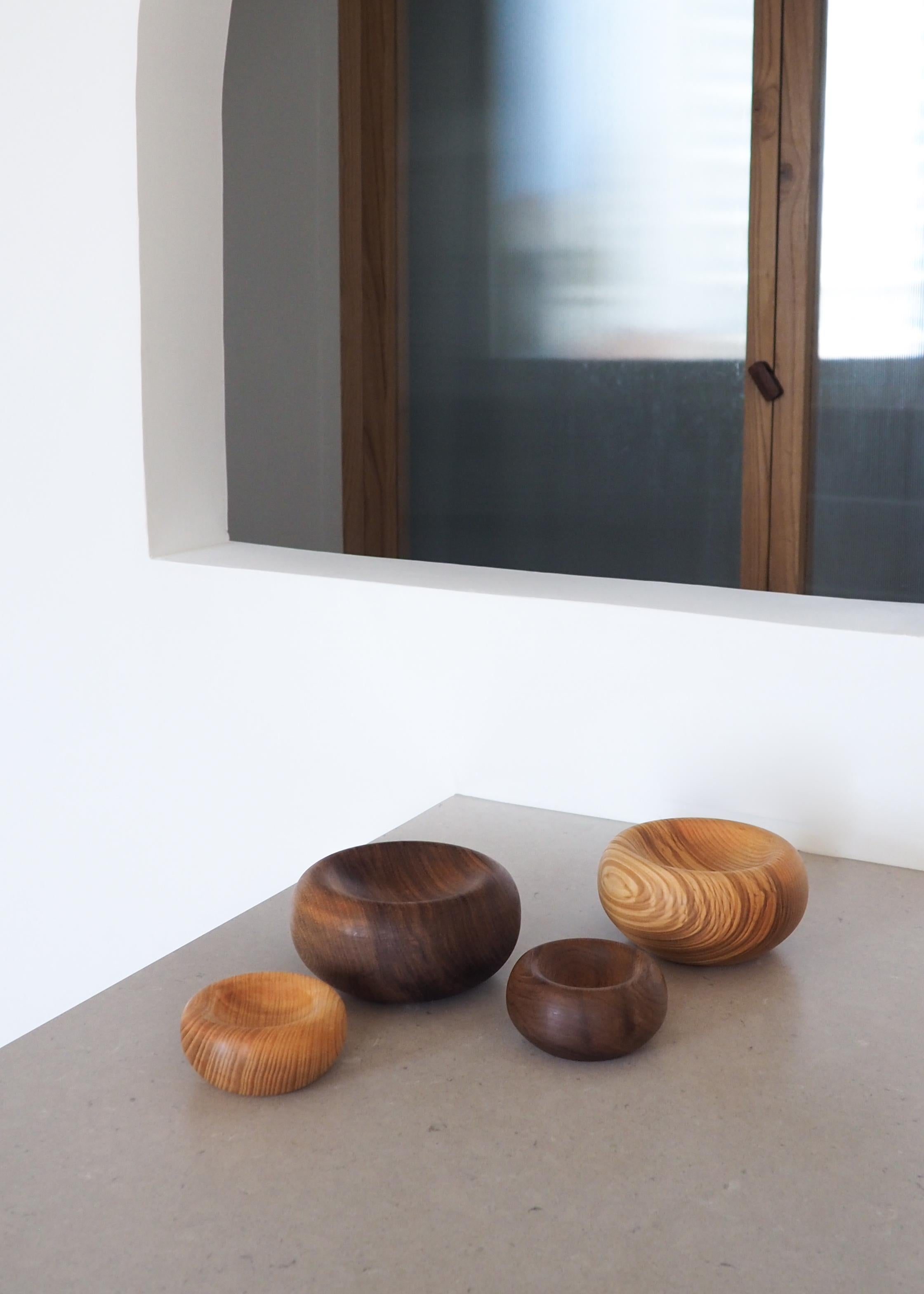 Contemporary Small bowl, walnut wood, woodturning, handmade in France, OROS Editions  For Sale