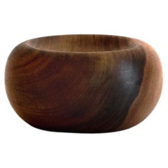 Small bowl, walnut wood, woodturning, handmade in France, OROS Editions 