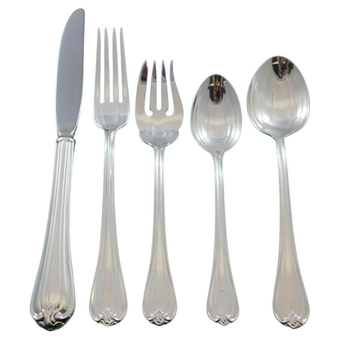 Woodwind by Reed & Barton R&B Sterling Silver Flatware Set for 12 Service 66 Pcs For Sale