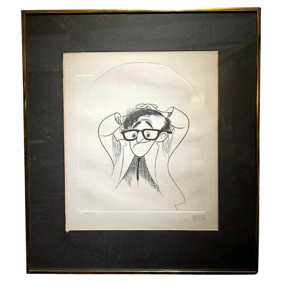 Woody Allen Etching, Hand-Signed, Limited Edition, 1980, Paper Print For Sale