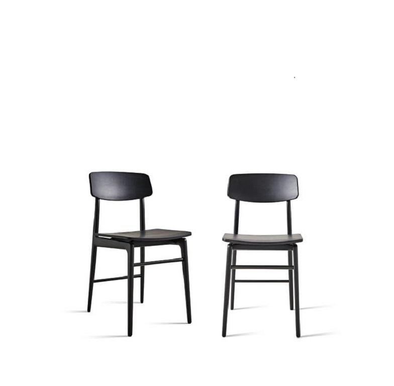 Modern Chairs in black Wood Molteni&C by Francesco Meda - Woody set of 2 For Sale