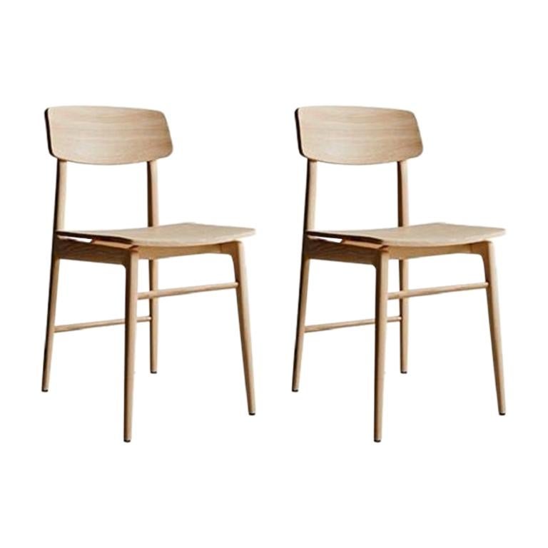 Chairs in Natural Wood Molteni&C by Francesco Meda - made in Italy - set of 2 For Sale