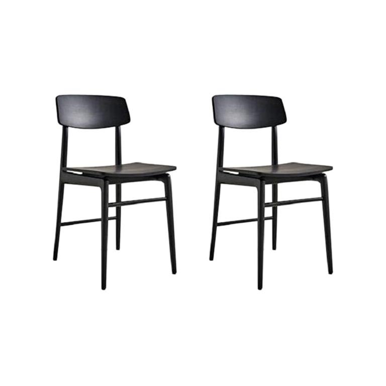 Chaises en bois noir Molteni&C by Francesco Meda - Wood Wood set of 2