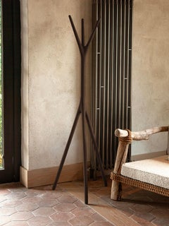 Hanger - Contemporary Black Coat Hanger in Natural Oak – Handmade by Unism