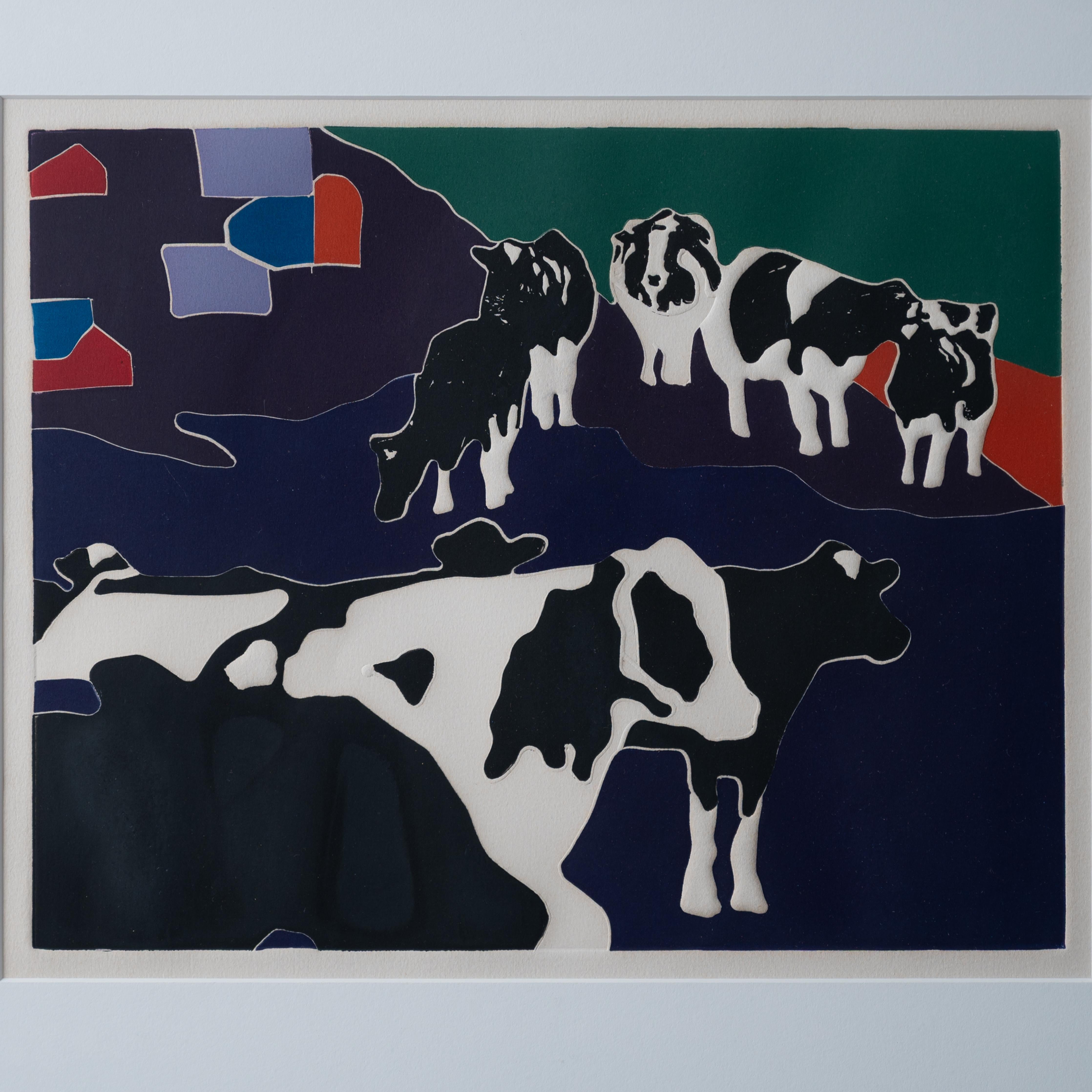 Woody Jackson Ben Jerry's Holstein-Kühe Lithographie (amerikanisch) im Angebot
