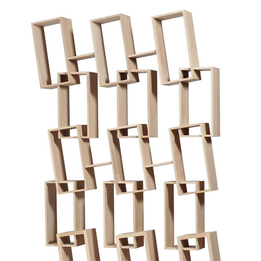 Fatto a mano Libreria tripla Woody Oak in vendita