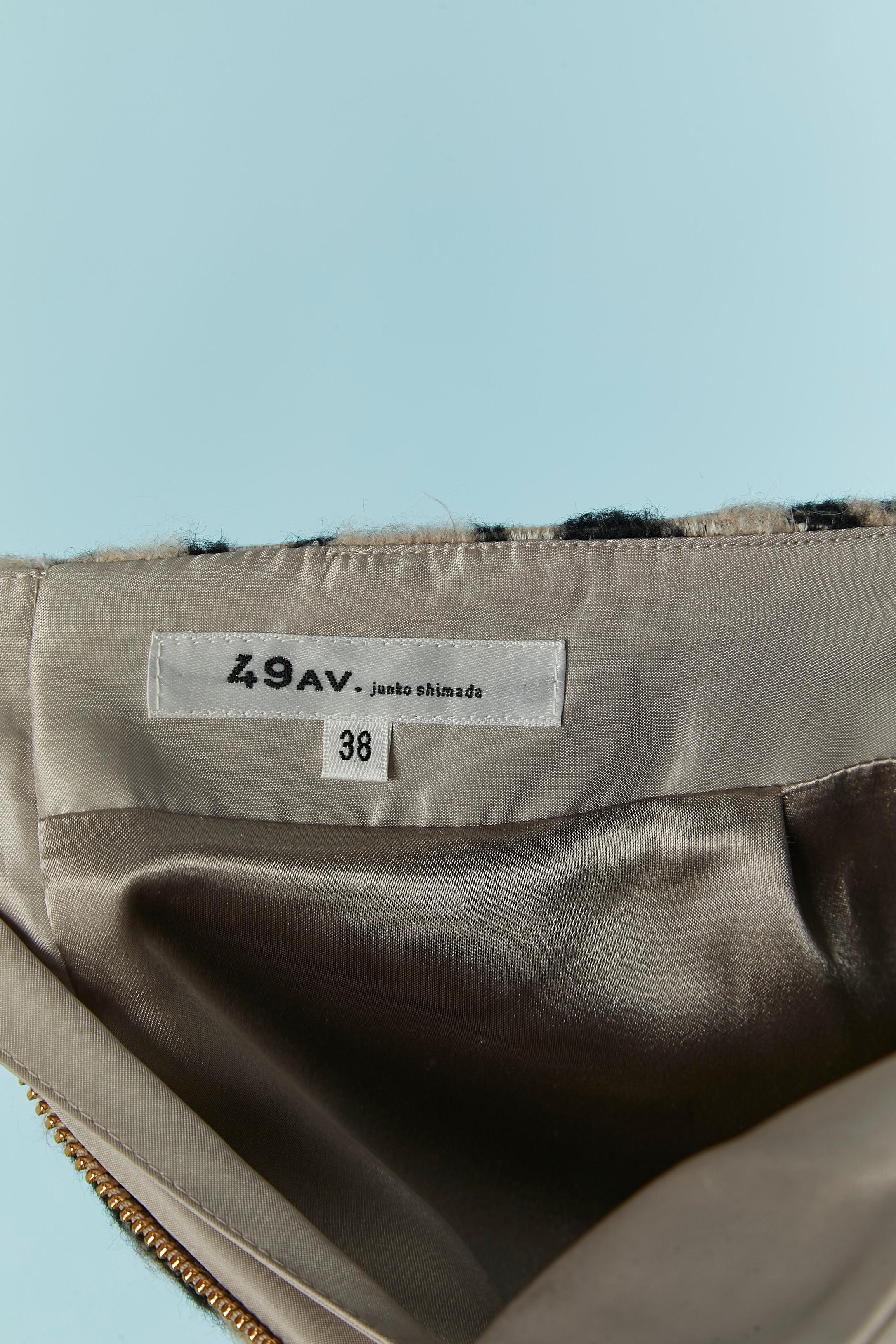Wool and mohair jacquard skirt with animal pattern 49 Av Junko Shimada For Sale 1