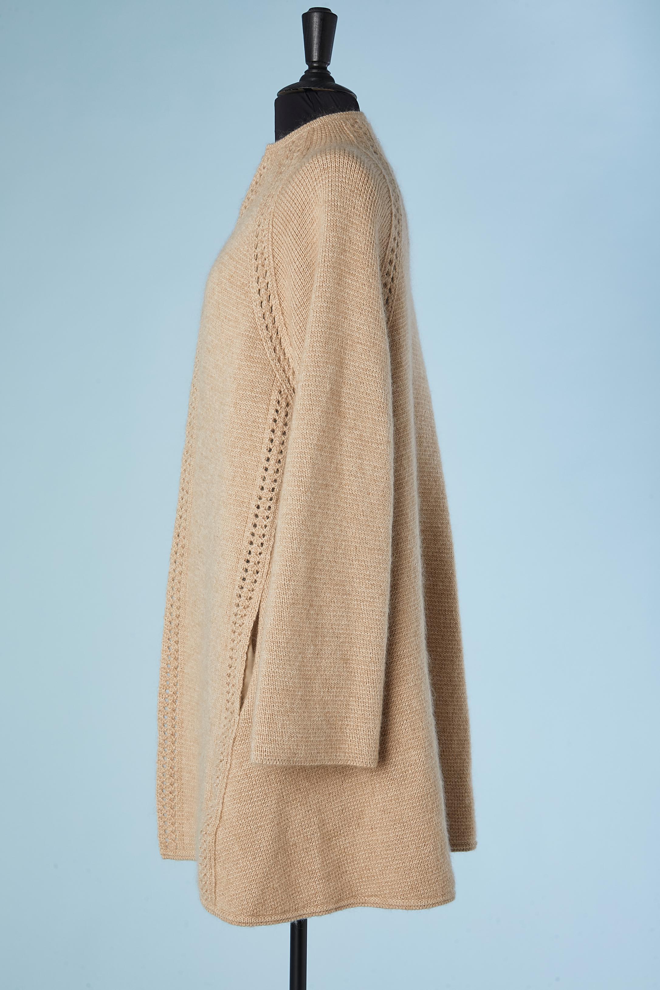 Wool and mohair long edge to edge cardigan Gianfranco Ferré  In Excellent Condition For Sale In Saint-Ouen-Sur-Seine, FR