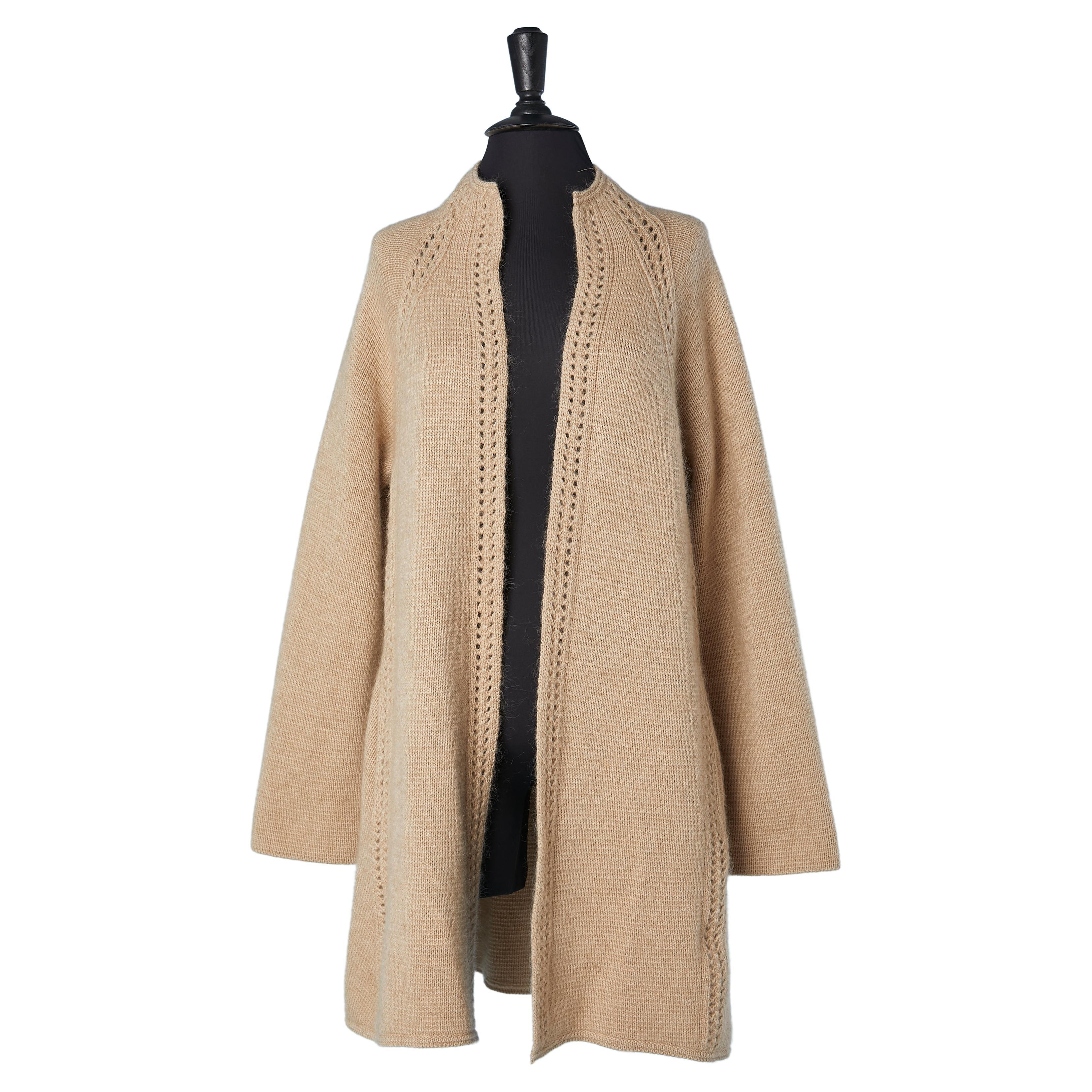 Wool and mohair long edge to edge cardigan Gianfranco Ferré  For Sale