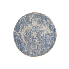 Wool and Pure Silk Round Broken Persian Design Hand Knotted Rug