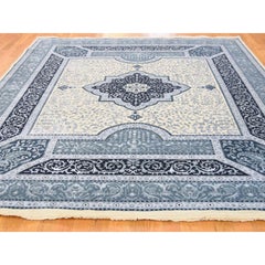 Wool and Silk 300 Kpsi Tabriz Design Hand Knotted Rug