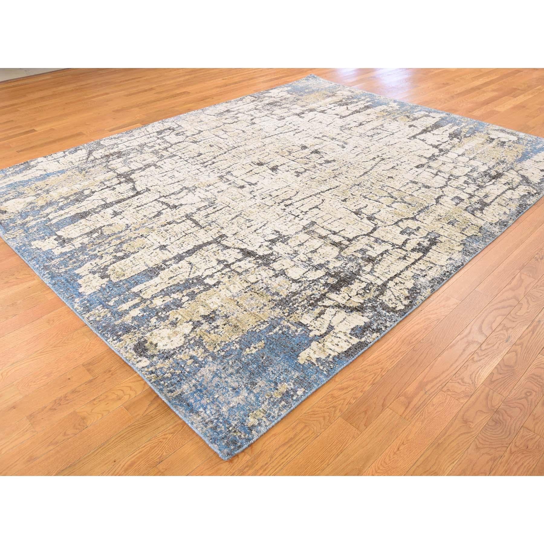 Other Wool and Silk Abstract with Tree Bark Design Oriental Rug