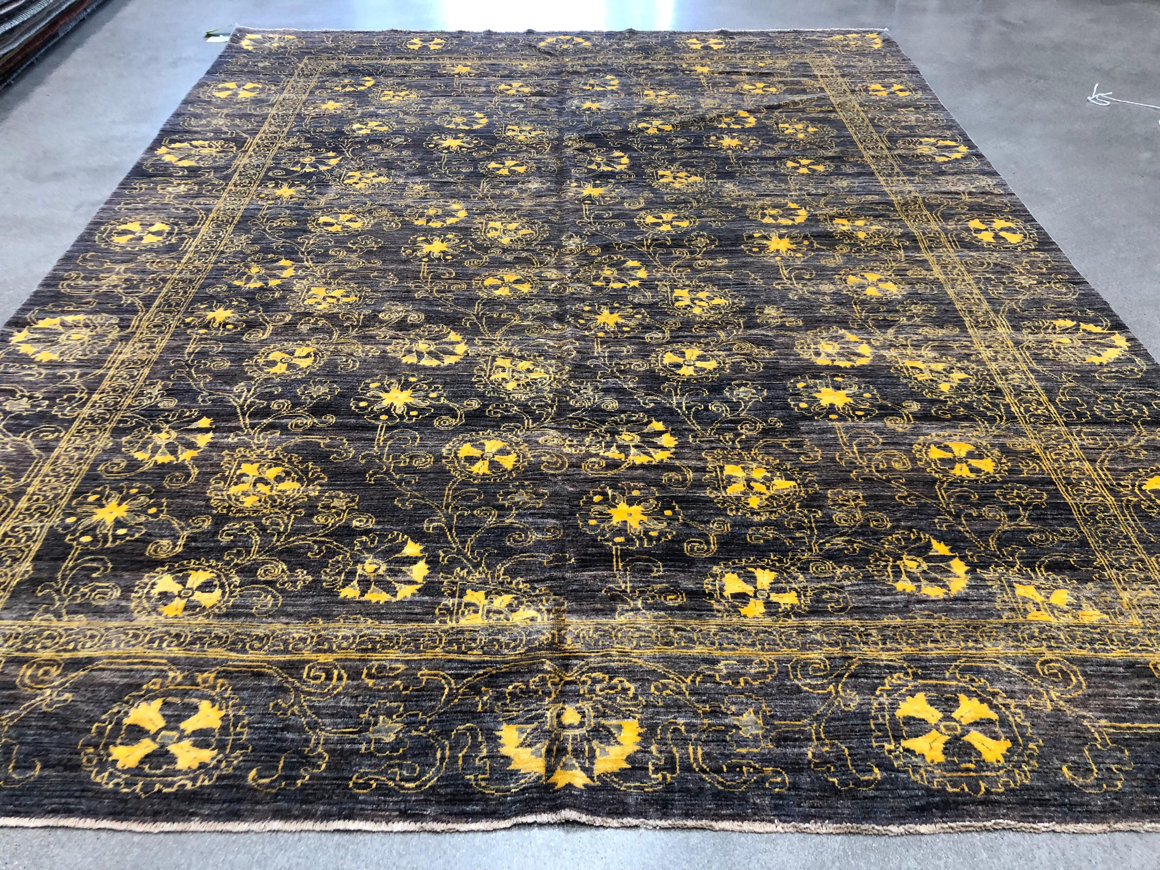 XXIe siècle et contemporain Laine et soie All Over Design Pakistani en vente