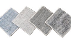 Wool and Bamboo Silk Boho Custom Rug, Woven Design, India, 120x96"