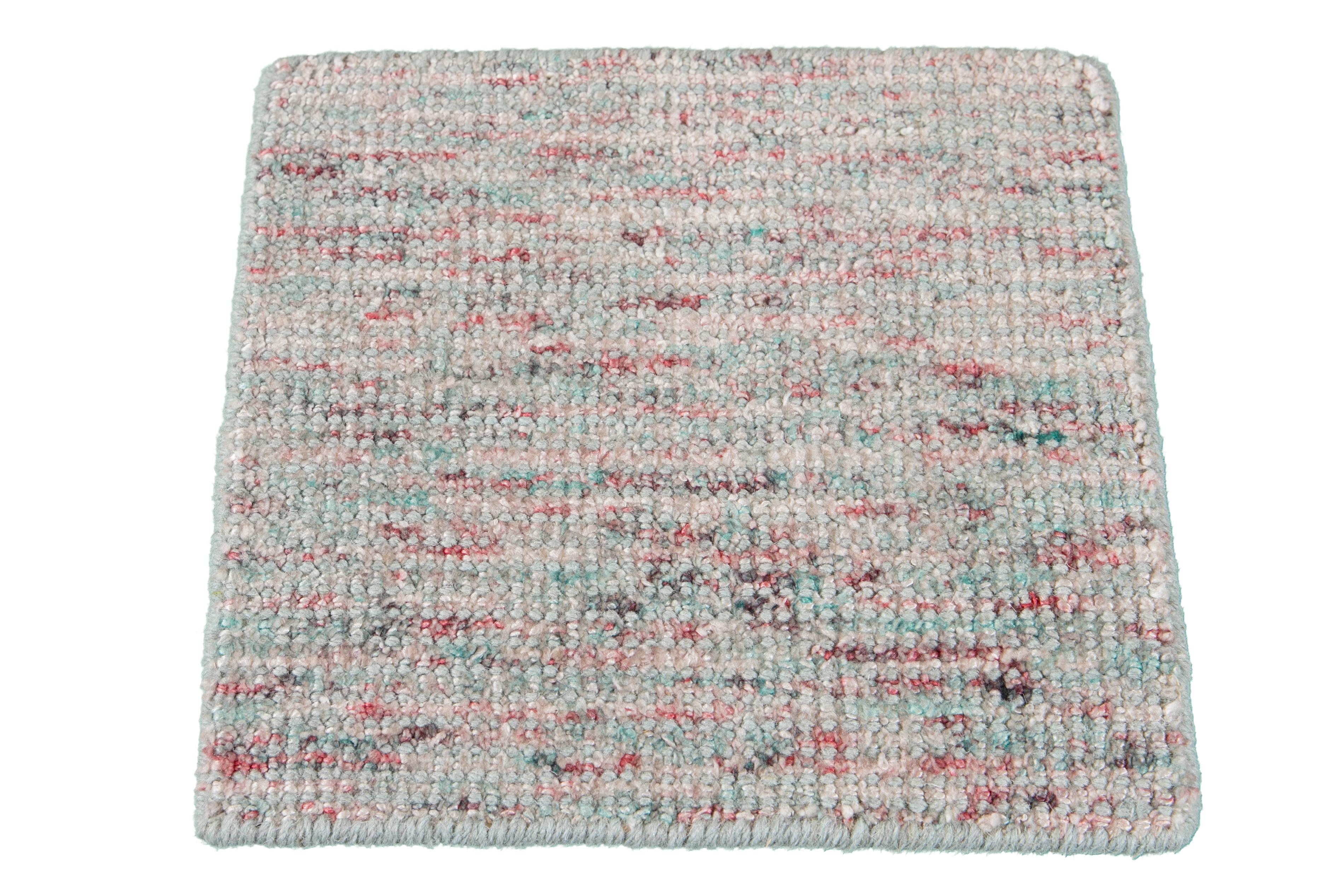 Modern Apadana's Wool and Silk Boho Custom Rug For Sale