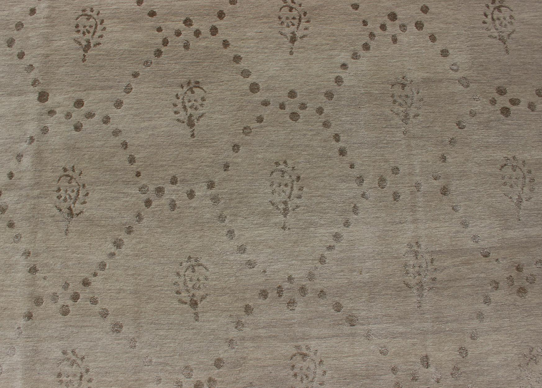 Wool and Silk Modern Tibetan Rug by Keivan Woven Arts 1