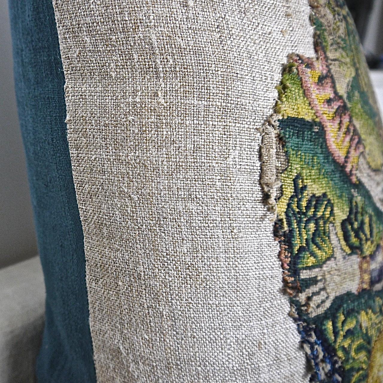 Wool and Silk Needlework Pillow French, 17th Century For Sale 1