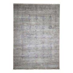 Wool and Silk Oushak Design Hand Knotted Oriental Rug Wool and Silk Oushak Design Hand Knotted Oriental Rug
