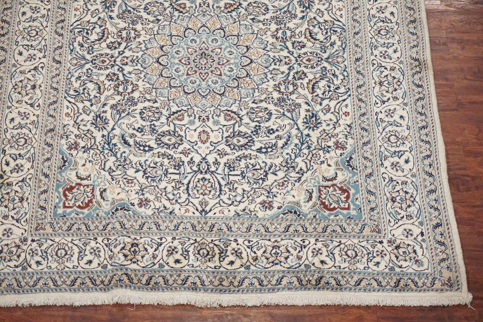 Contemporary Wool and Silk Persian Naein For Sale