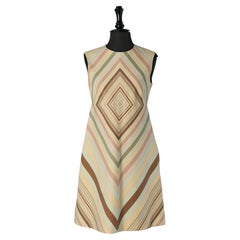 Wool and silk sleeveless printed cocktail dress VALENTINO