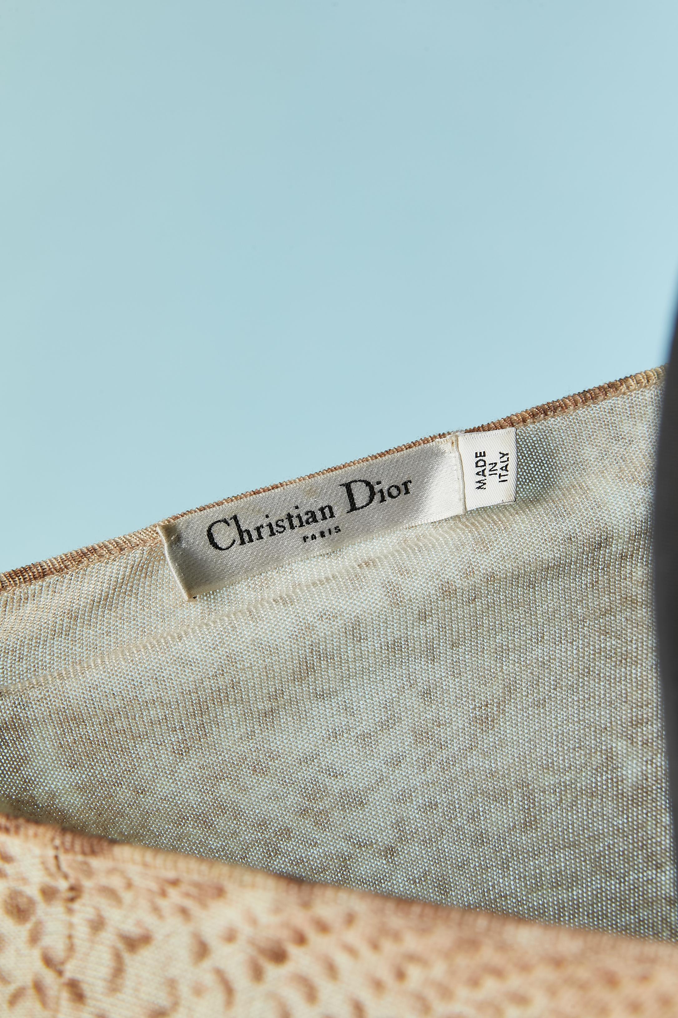 Pull en laine et soie imprimé serpent CHRISTIAN DIOR Pour femmes en vente